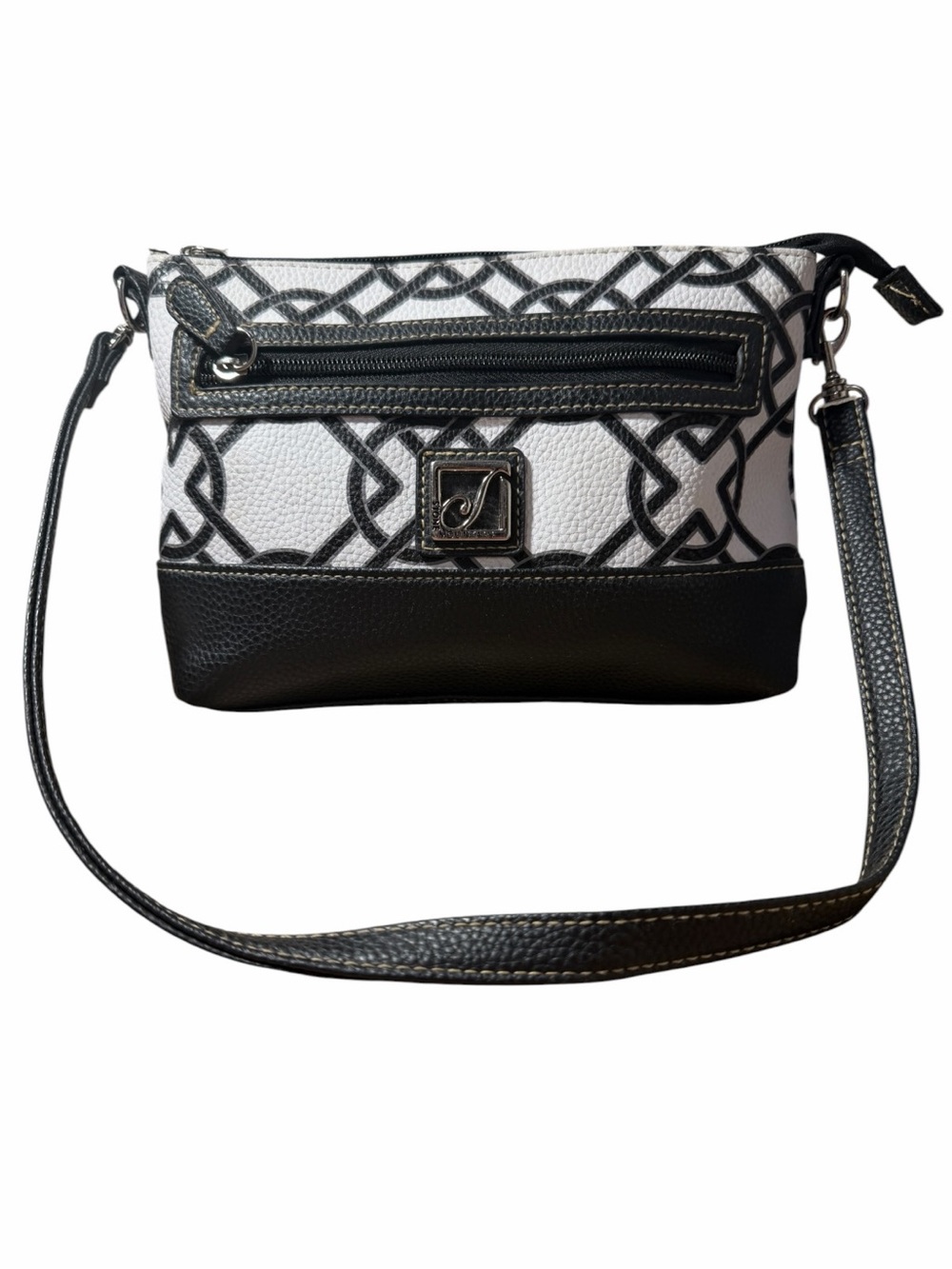 Stone Mountain Accessories Black and White Patterned Shoulder Bag